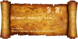 Wimmer Maurícia névjegykártya